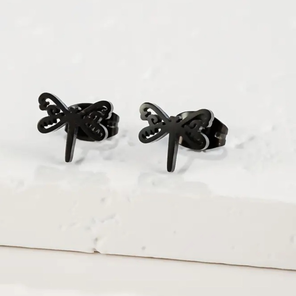 BOGO! Dainty Dragonfly In Color Black - NEW Boutique